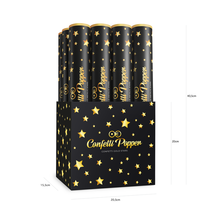 Konfetti gwiazdki metaliczne złote 40cm
