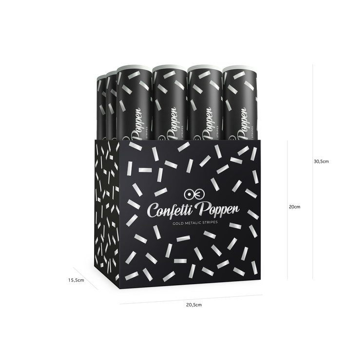 Konfetti paski metaliczne srebrne 30cm