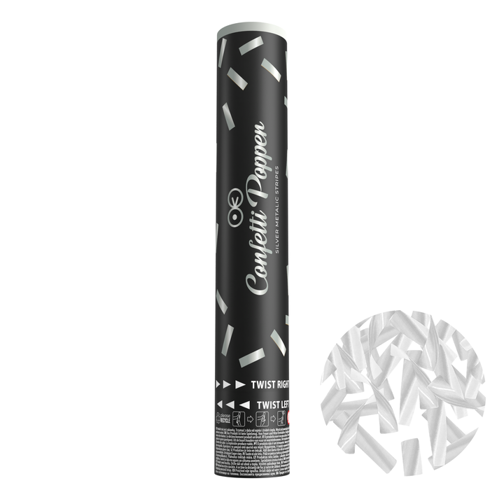 Konfetti paski metaliczne srebrne 30cm