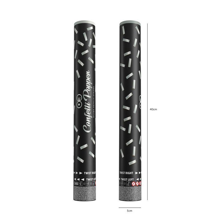 Konfetti paski metaliczne srebrne 40cm