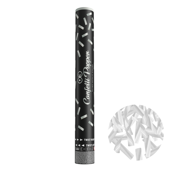 Konfetti paski metaliczne srebrne 40cm