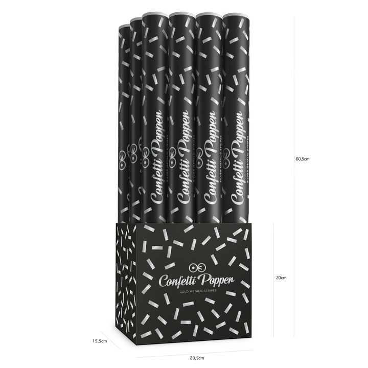 Konfetti paski metaliczne srebrne 60cm