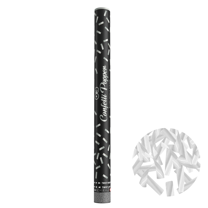 Konfetti paski metaliczne srebrne 60cm