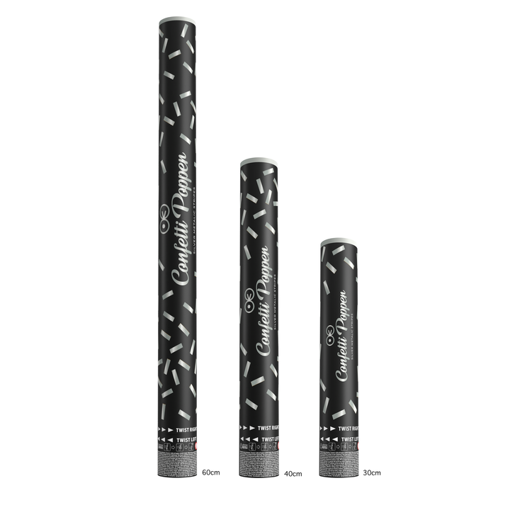 Konfetti paski metaliczne srebrne 40cm