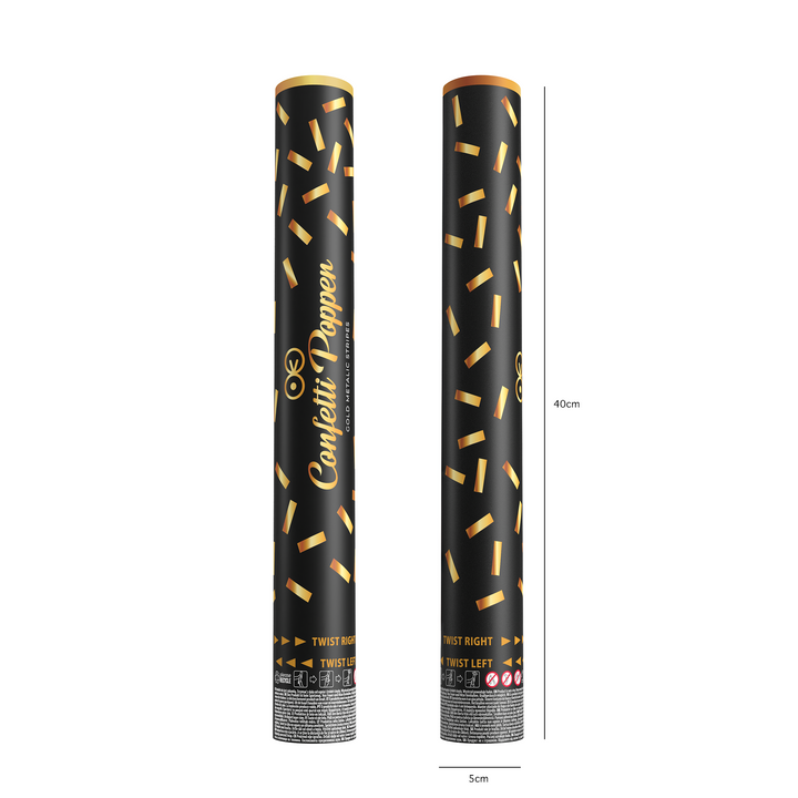 Konfetti paski metaliczne złote 40cm