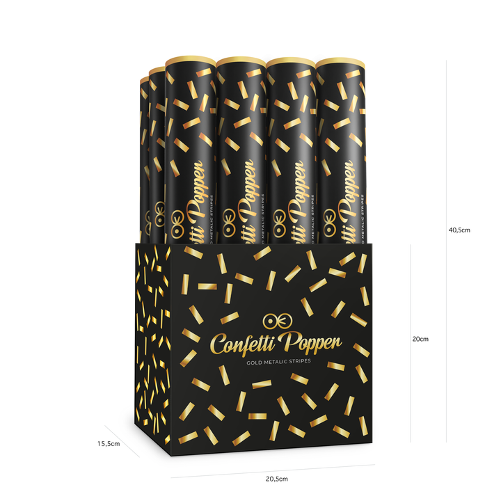 Konfetti paski metaliczne złote 40cm