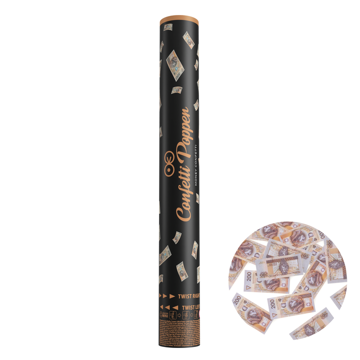 Konfetti banknoty 200 Złotych 40cm