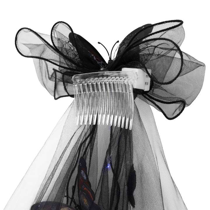 Halloween czarny welon LED mroczny motyl