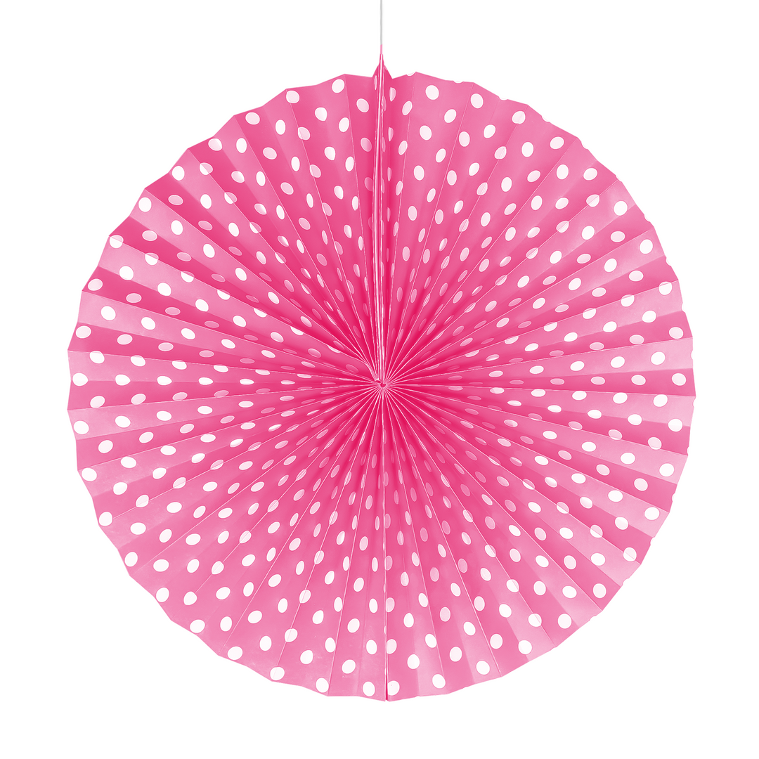 Rozeta papierowa w kropki różowa 30cm - OUTLET