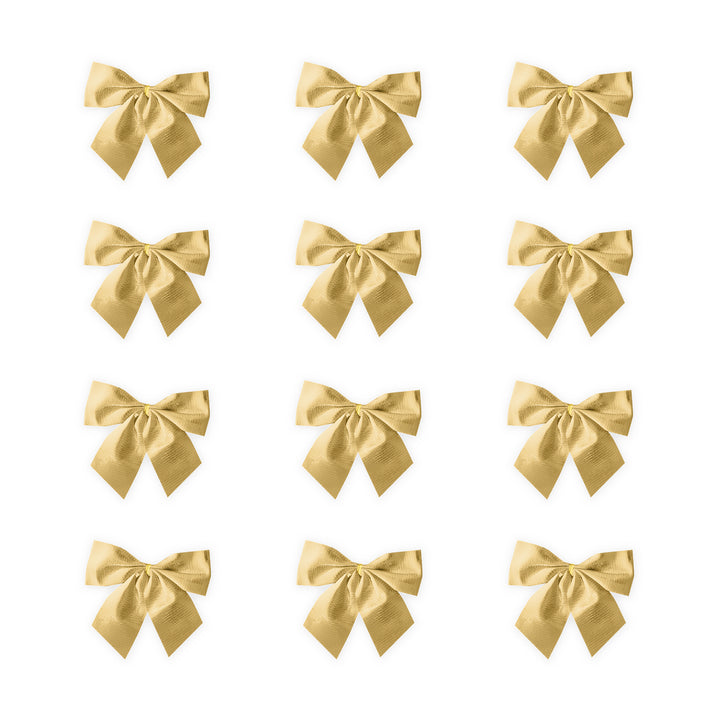 Kokardy świąteczne złote 5x5,5cm 12szt.
