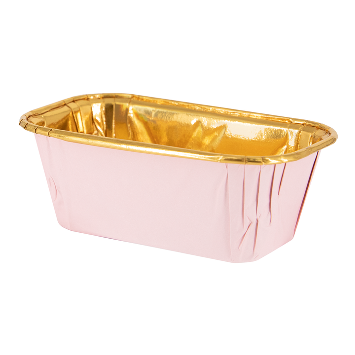 Foremki do pieczenia prostokątne różowo-złote 10szt.
