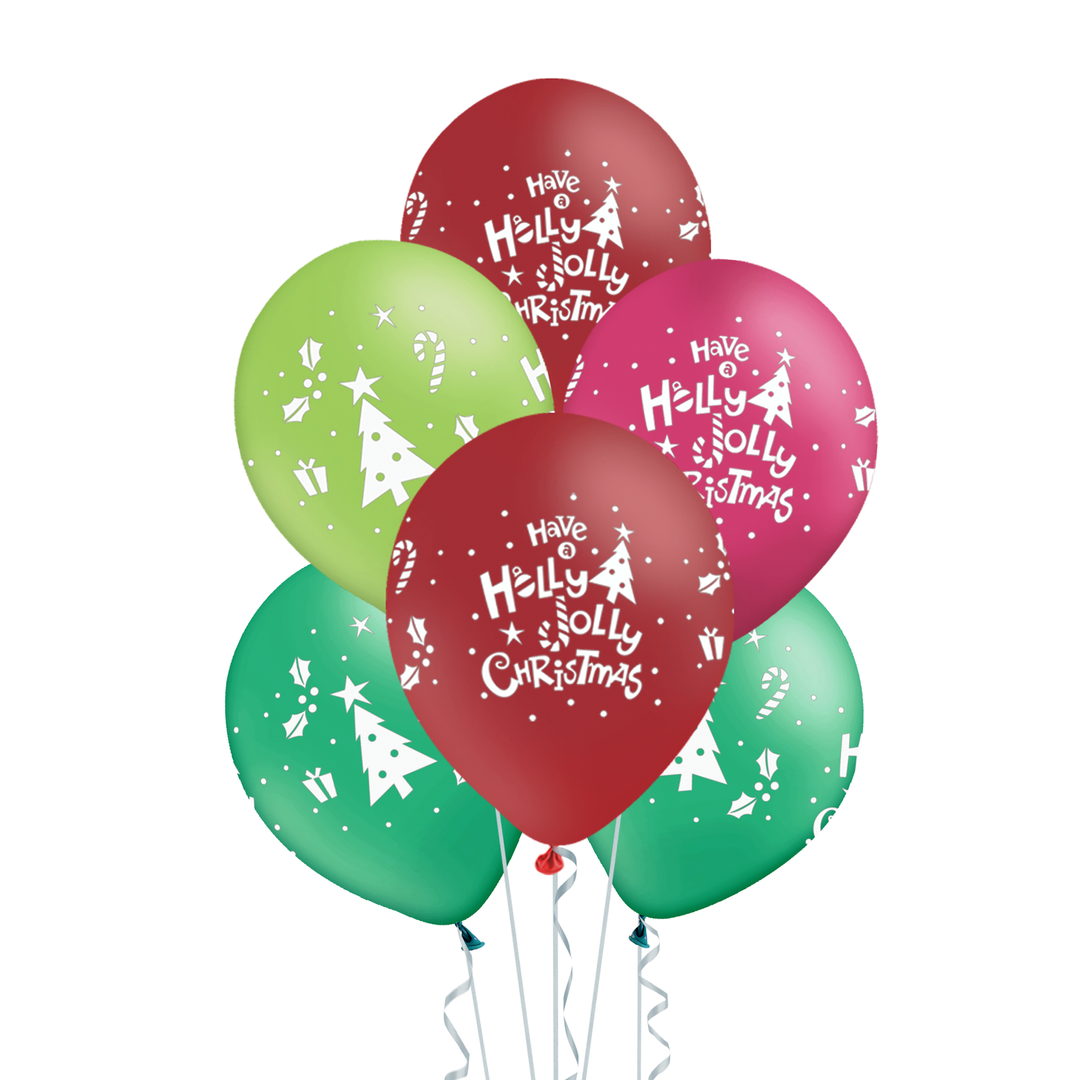 Balon Have a Holly Jolly Christmas 12cali 6szt. mix