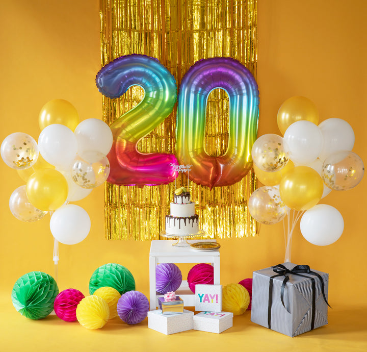 Honeycomb bibułowy, fioletowy, 20 cm