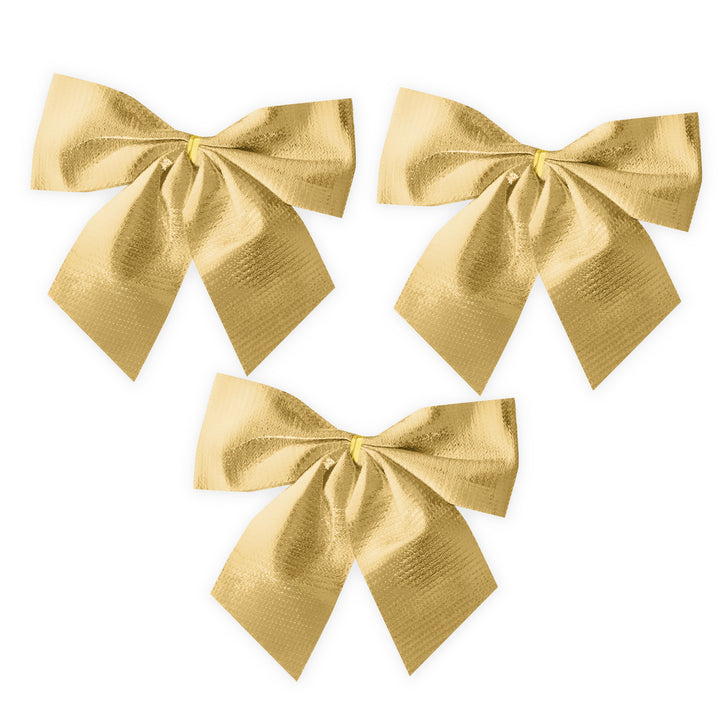 Kokardy świąteczne złote 12x10cm 3szt.
