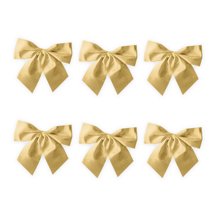 Kokardy świąteczne złote 8x8cm 6szt.