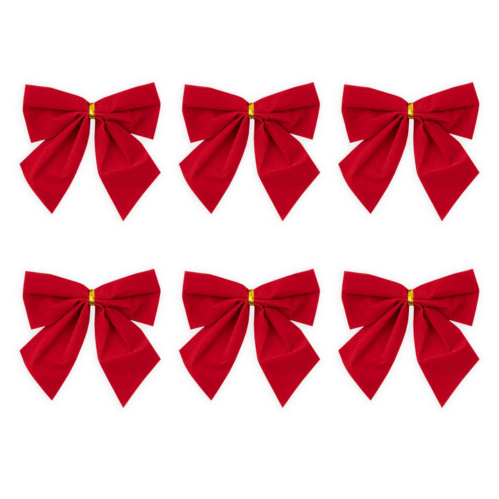Kokardy świąteczne czerwone 8x8cm 6szt.