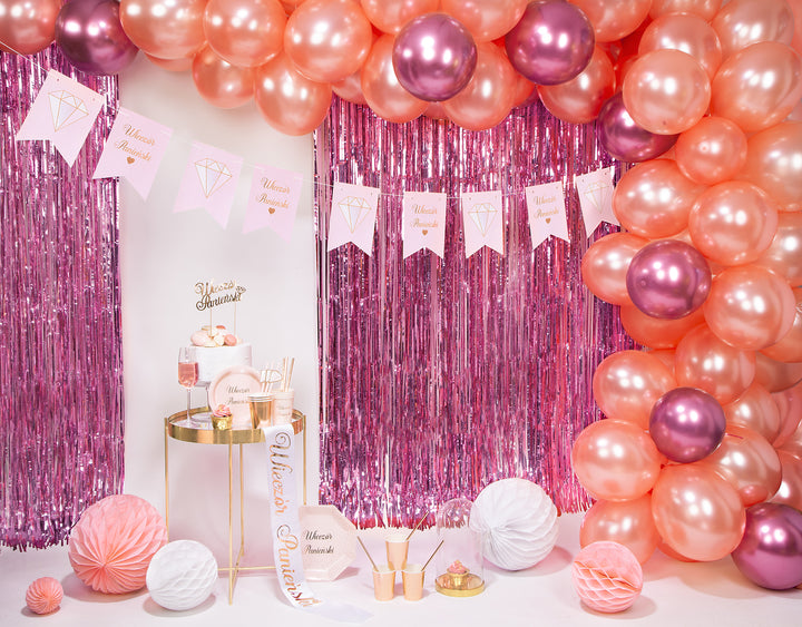 Honeycomb bibułowy, jasny różowy, 30 cm