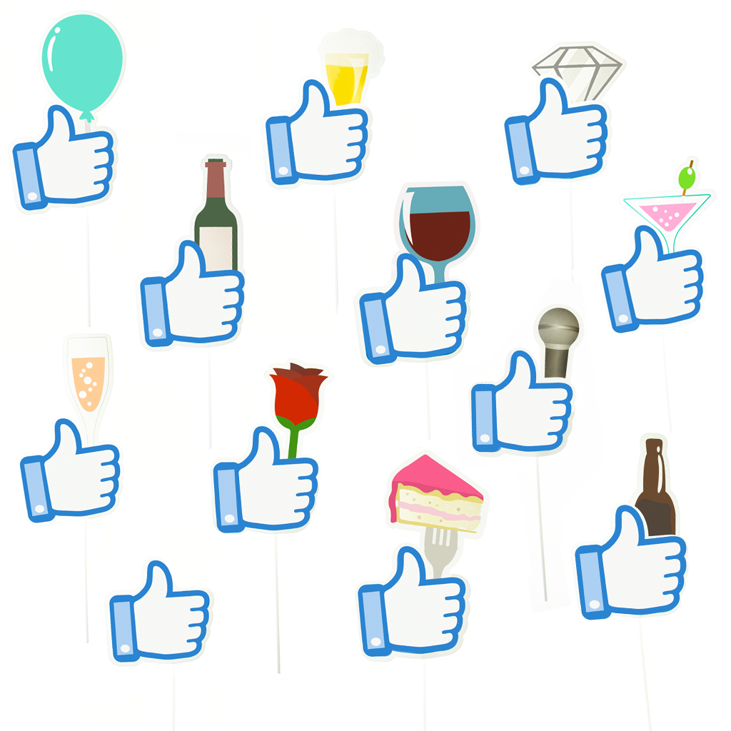 Rekwizyty do zdjęć Facebook like 12szt. - OUTLET