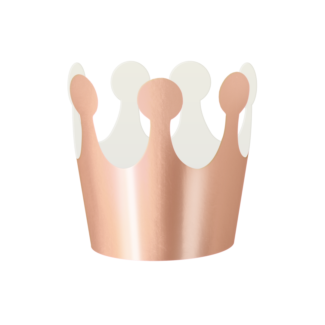 Korona papierowa rose gold 6 szt.