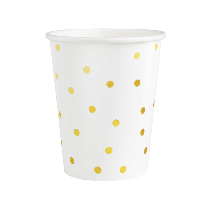Kubek biały w złote kropki 220ml 6szt.