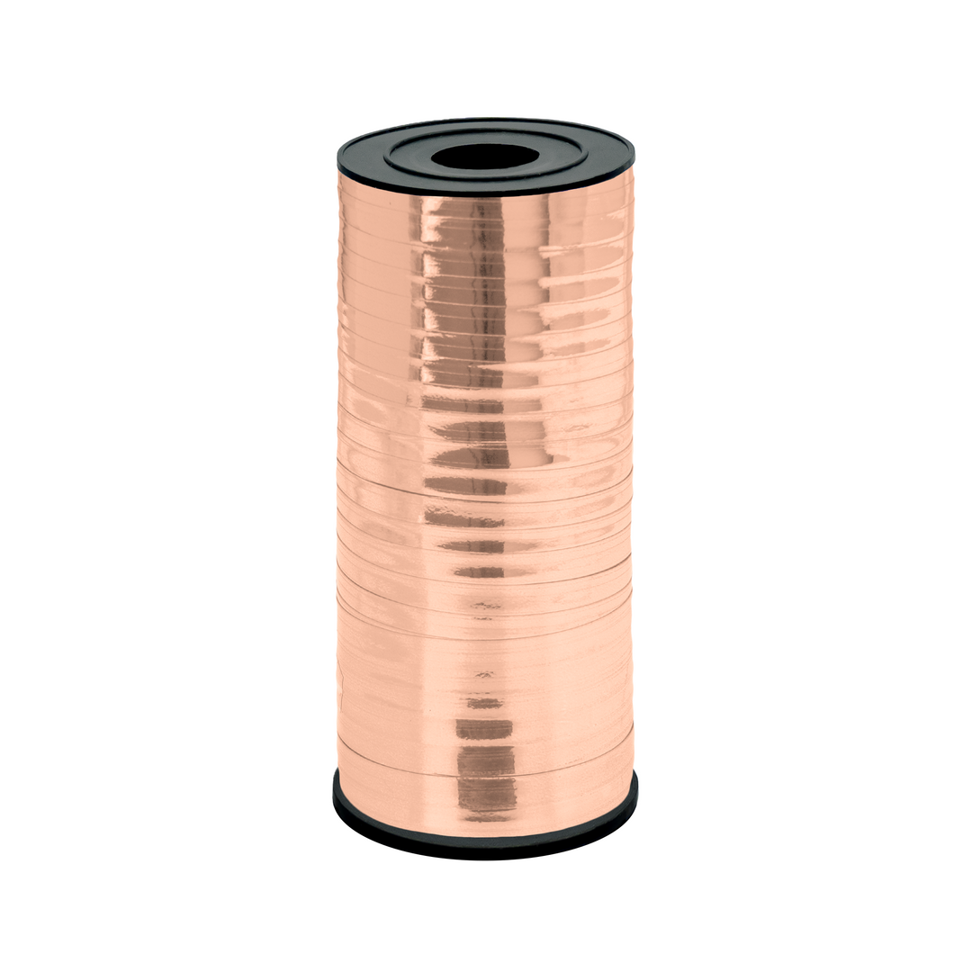 Wstążka plastikowa błyszcząca rose gold 92m