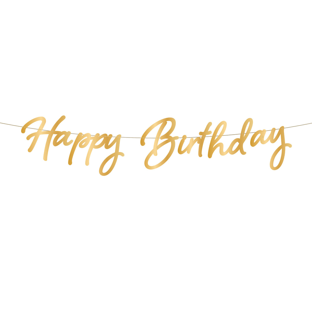 Baner Happy Birthday złoty DIY 110cm