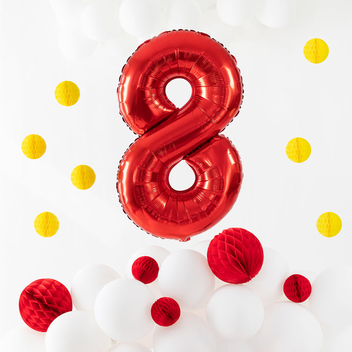 Honeycomb bibułowy, czerwony, 20 cm