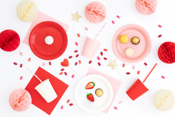 Honeycomb bibułowy, czerwony, 10 cm