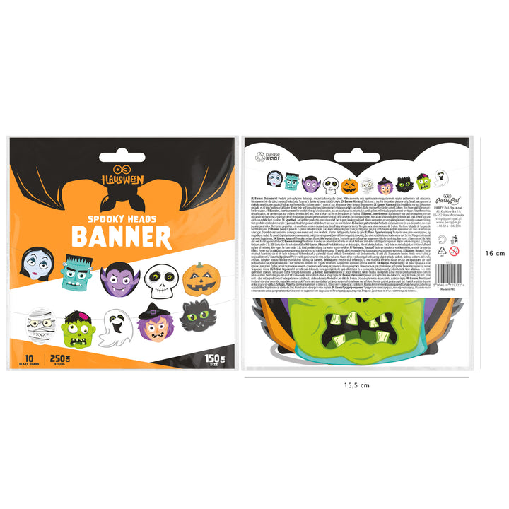 Girlanda Halloween Monsters z głowami opakowanie
