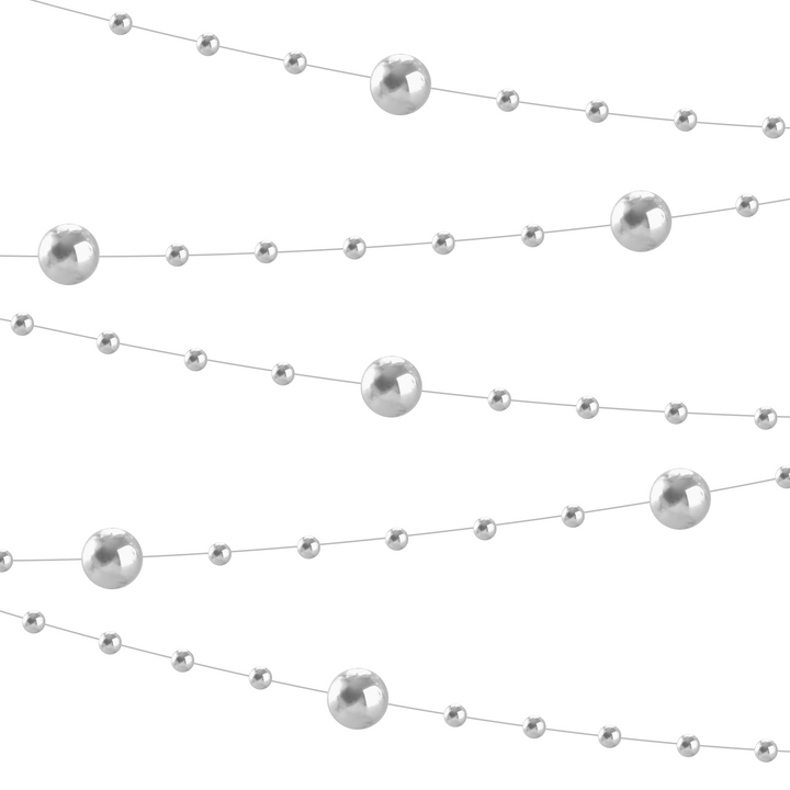 Girlanda perłowa 650 cm srebrna