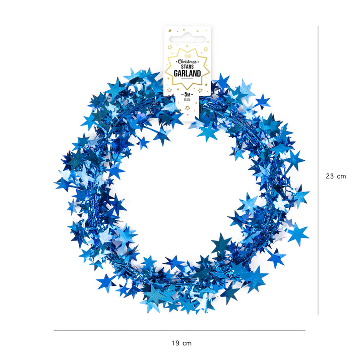 Girlanda z gwiazdek niebieska 5m