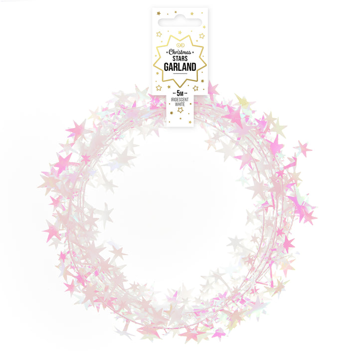 Girlanda z gwiazdek opalizująca biel 5m