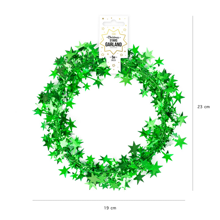 Girlanda z gwiazdek zielona 5m