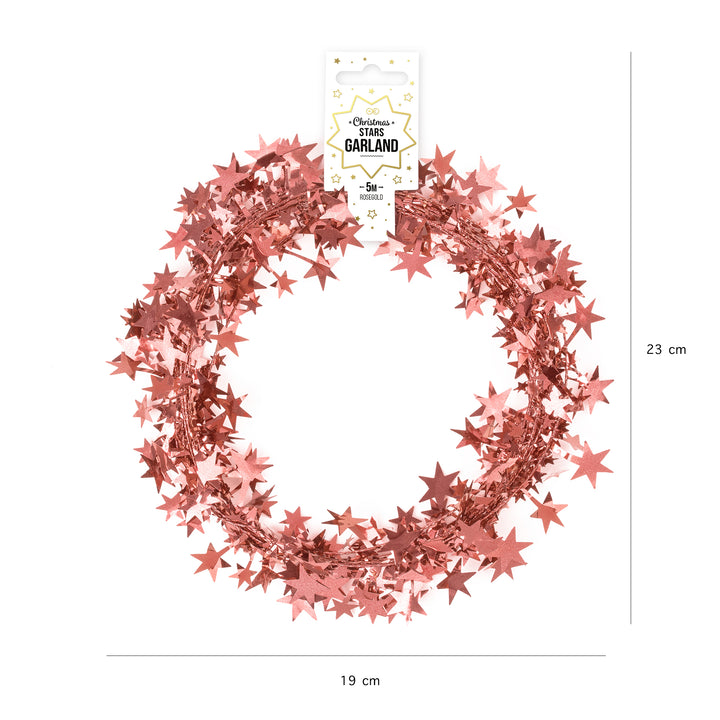 Girlanda z gwiazdek rose gold 5m