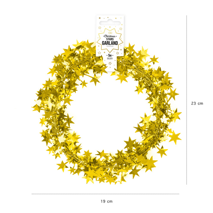 Girlanda z gwiazdek złota 5m
