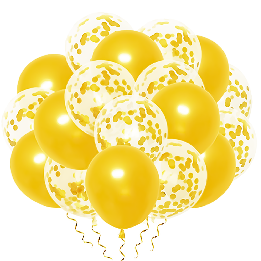 Zestaw balonów złotych z konfetti 12 cali 20szt