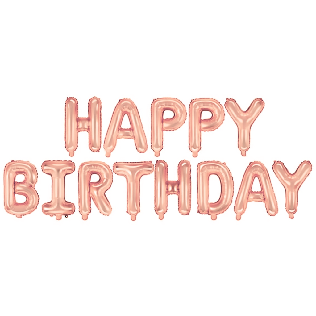 Balon foliowy napis HAPPY BIRTHDAY rose gold