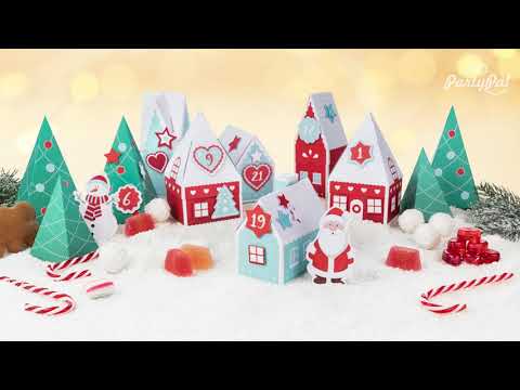 Kalendarz adwentowy Domki Boże Narodzenie DIY 24szt.