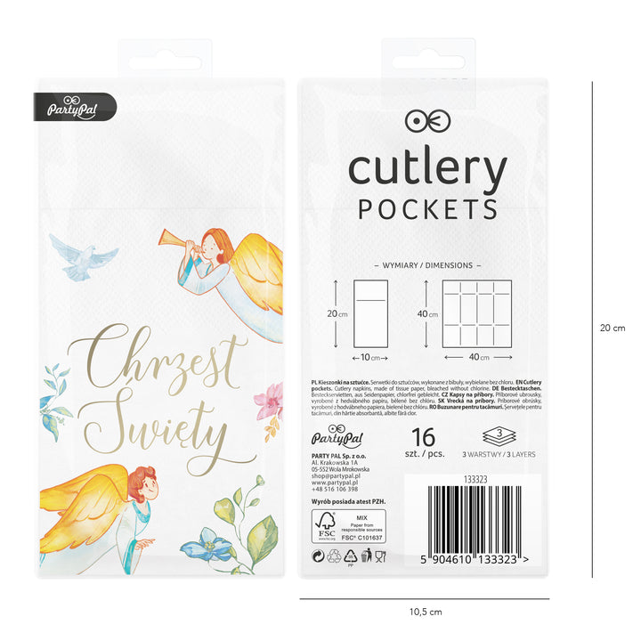 Kieszonki na sztućce z kolekcji Anioły - opakowanie