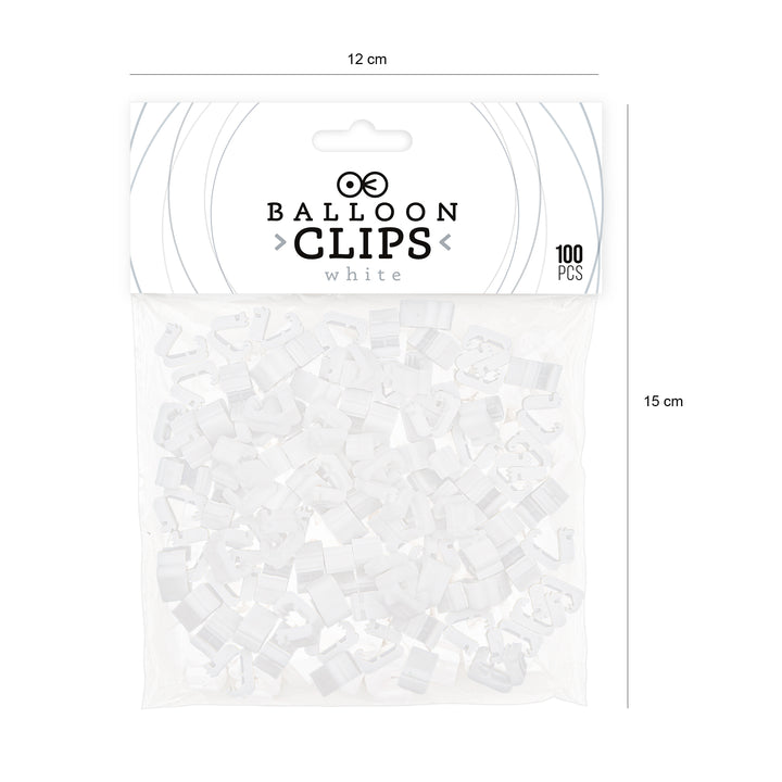 Klips do balonów biały zamknięcie 100 szt