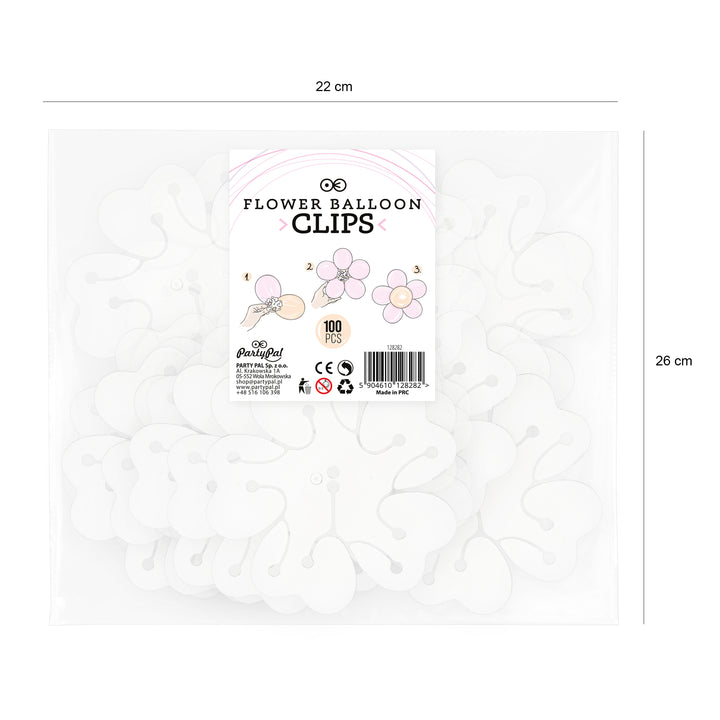 Klips do balonów Kwiatek łącznik 100 szt