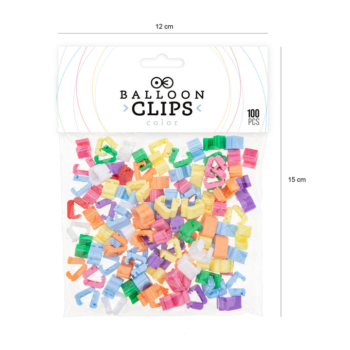 Klips do balonów kolorowy mix zamknięcie 100 szt