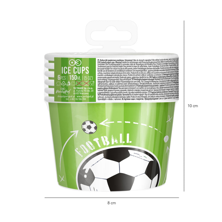Kubek do lodów Football 6szt.