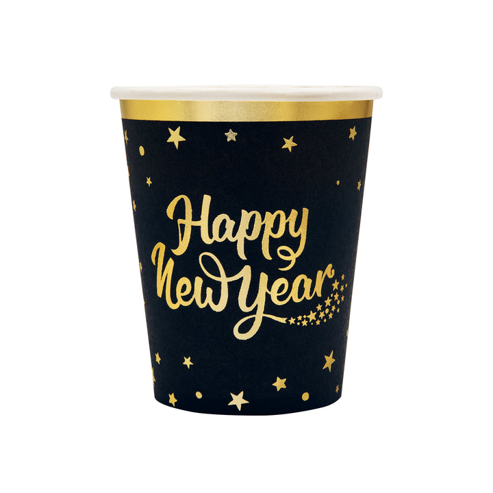 Kubek Happy New Year czarny 220ml 6szt.