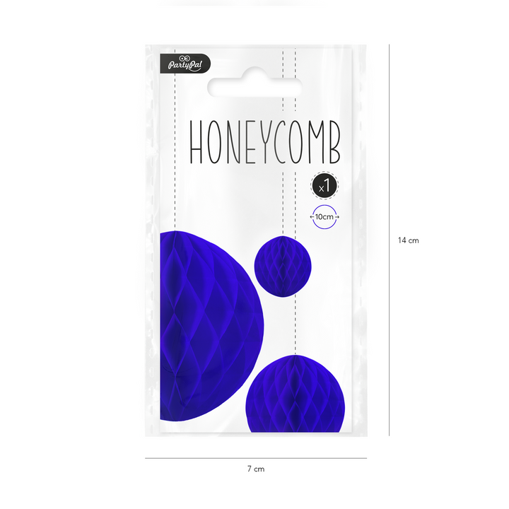 Honeycomb bibułowy, indygo, 10 cm