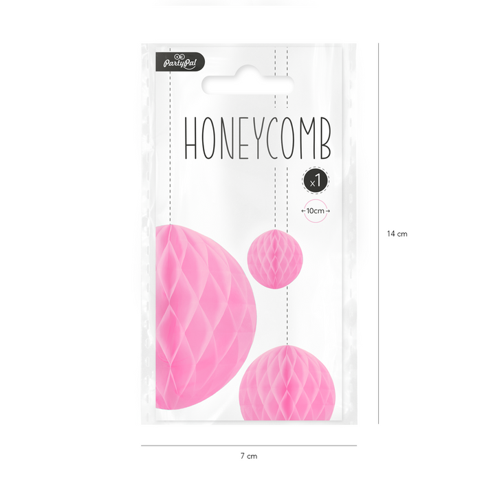 Honeycomb bibułowy, różowy, 10 cm