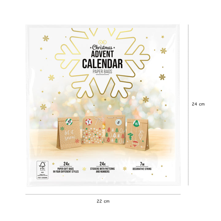 Kalendarz adwentowy Torebki Papierowe DIY 24szt.