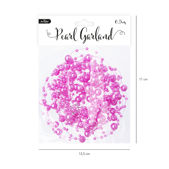 Girlanda perłowa 650 cm różowa