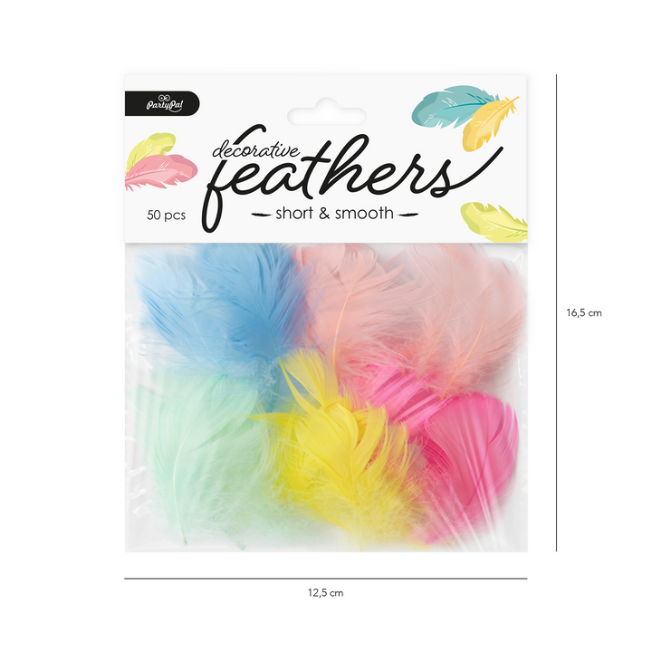 Konfetti piórka krótkie 50 szt. - kolor mix