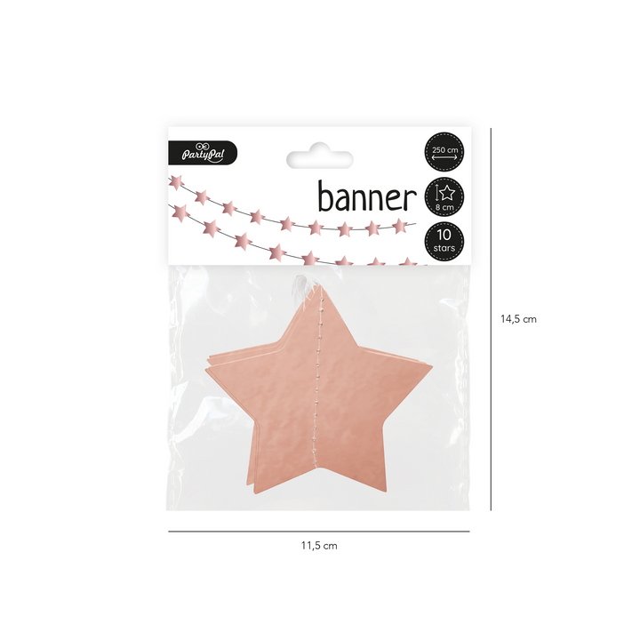 Girlanda gwiazdki 250 cm rose gold